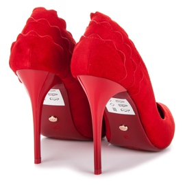 Seastar Talons hauts en daim avec volant rouge 2