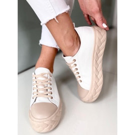 BM Baskets femme Winnie BLANC / BEIGE 2