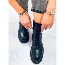 BM Bottines à lacets Wyman noires ajourées le noir 3