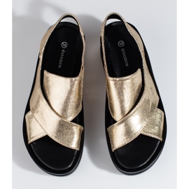 Sandales compensées Shelovet dorées femme d'or 2 Sandales compensées Shelovet dorées femme d'or 2