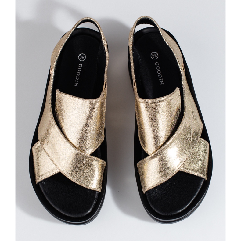 Sandales compensées Shelovet dorées femme d'or 2 Sandales compensées Shelovet dorées femme d'or 2