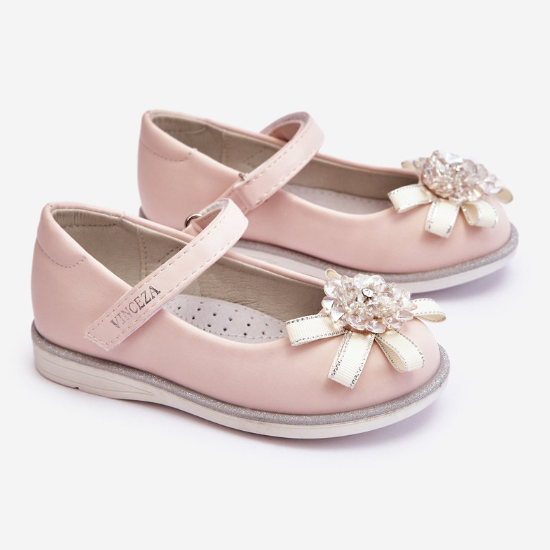 Vinceza Ballerines Enfant Velcro Fleur Décorative Rose Freya 1 Vinceza Ballerines Enfant Velcro Fleur Décorative Rose Freya 1