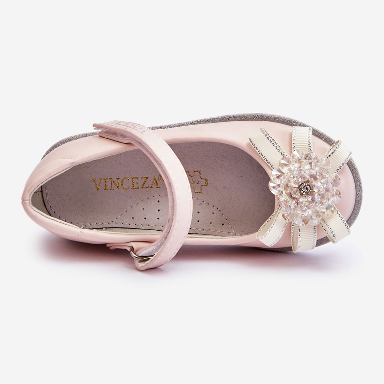 Vinceza Ballerines Enfant Velcro Fleur Décorative Rose Freya 2 Vinceza Ballerines Enfant Velcro Fleur Décorative Rose Freya 2