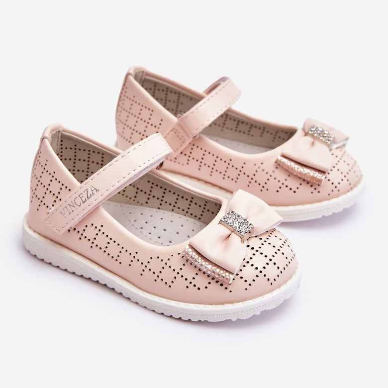 Vinceza Ballerines Enfant Avec Noeud Velcro Rose Halle 1