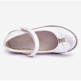 Vinceza Ballerines Enfant Velcro Nœud Décoratif Blanc Nadia 2