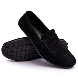 Mocassins en daim pour hommes Noir Mack le noir 5
