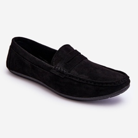 Mocassins en daim pour hommes Noir Mack 1
