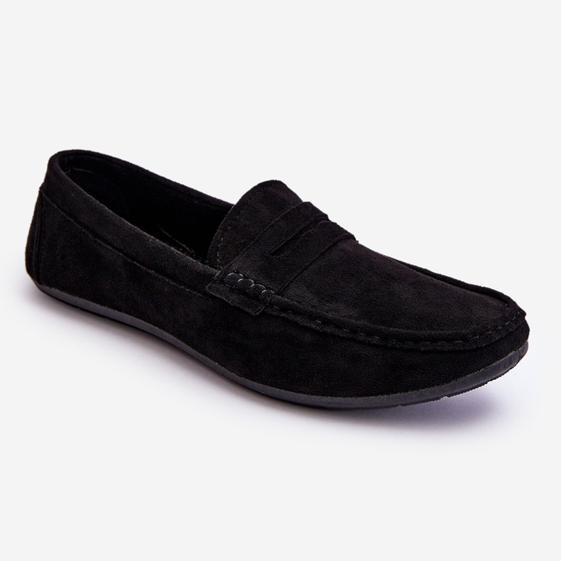 Mocassins en daim pour hommes Noir Mack le noir 1