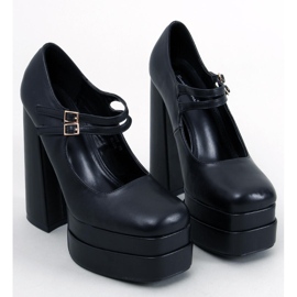 BM Escarpins plateforme grain noir Loit le noir 1