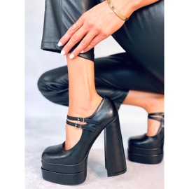 BM Escarpins plateforme grain noir Loit le noir 4