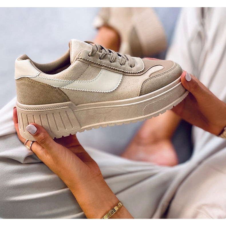 BM Baskets plateforme Foret Kaki beige 1 BM Baskets plateforme Foret Kaki beige 1