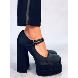 BM Escarpins à plateforme en satin noir Prandi le noir 2