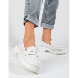Mocassins plateforme Shelovet femme blancs 1