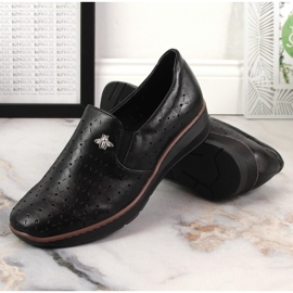 Chaussures compensées noires ajourées pour femme Jezzi MR1840-12 le noir 7