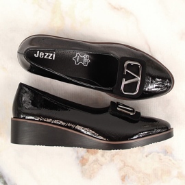 Chaussures compensées laquées noires femme Jezzi RMR2265-3 le noir 5