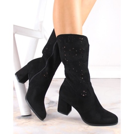 M. DASZYŃSKI Santiags de printemps noires pour femmes M.Daszyński SA156-11 1