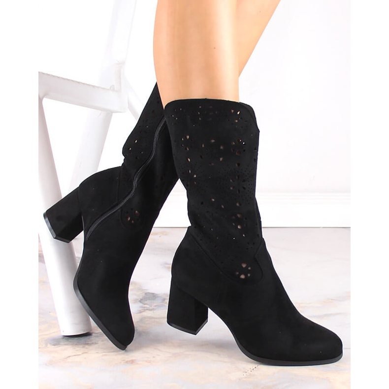 M. DASZYŃSKI Santiags de printemps noires pour femmes M.Daszyński SA156-11 1