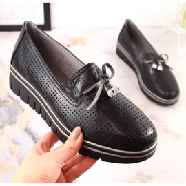 Chaussures compensées noires ajourées pour femme Jezzi RMR2268-2 le noir 4