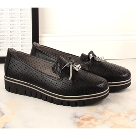 Chaussures compensées noires ajourées pour femme Jezzi RMR2268-2 le noir 5