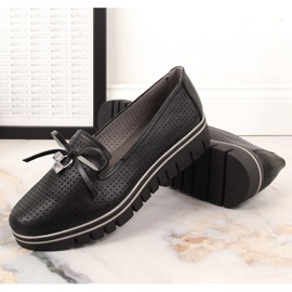 Chaussures compensées noires ajourées pour femme Jezzi RMR2268-2 le noir 6