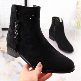 Bottines femme daim noir ajouré Vinceza 10885 le noir 1