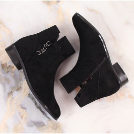 Bottines femme daim noir ajouré Vinceza 10885 le noir 3