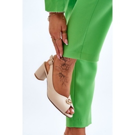 Sandales en cuir à talons hauts Hette beiges à la mode 4
