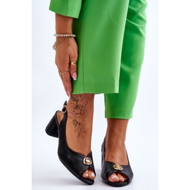 Sandales en cuir noir à la mode noir 1