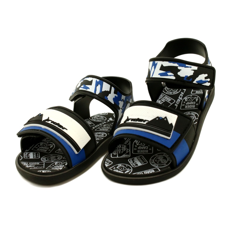 Boys 'Sandals Rider 83453 AG294 noir / bleu / blanc le noir 3