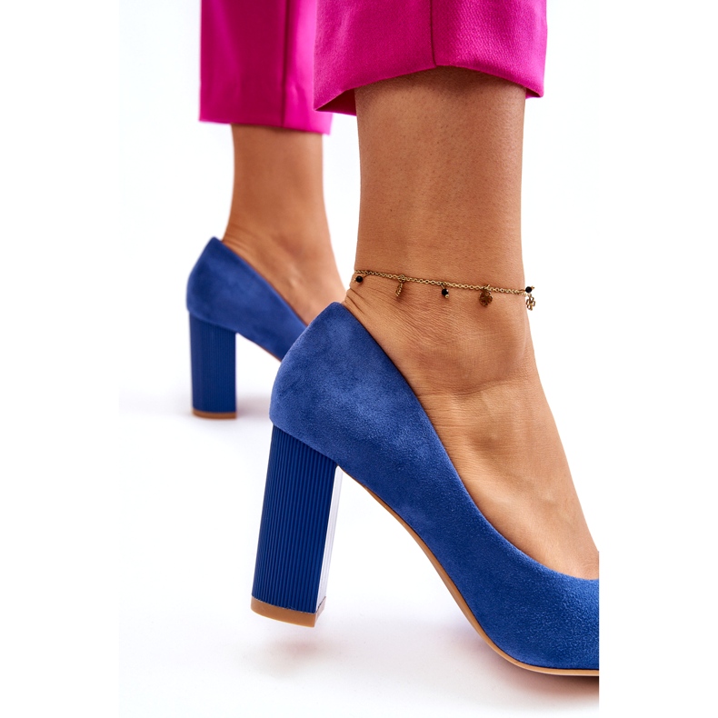 PS1 Escarpins à talons hauts en daim bleu Estellia 4