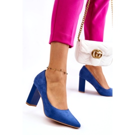 PS1 Escarpins à talons hauts en daim bleu Estellia 2