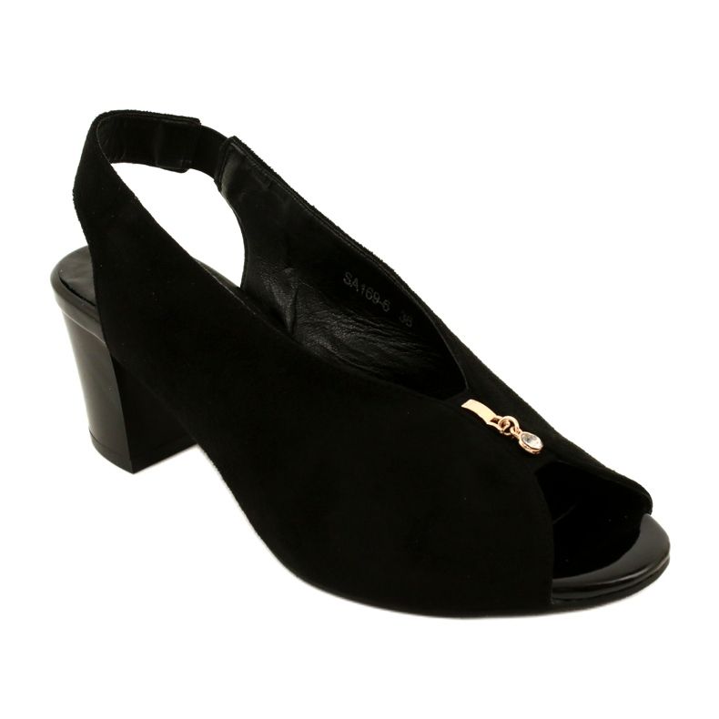 Sandales féminines sur le Daszyński Post SA169-6 Black le noir 1