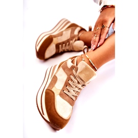 PS1 Chaussures Sport Daim Femme Marron-Beige Elisse 3