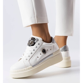 PA1 Baskets blanches à semelle compensée basse Cuillerier 1