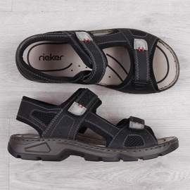 Rieker 26156 sandales velcro noires confortables pour hommes 1