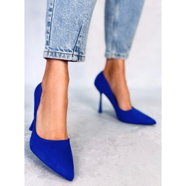 BM Escarpins camerin bleu en daim pour femmes 5