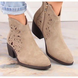 Santiags femme daim ajouré beige Jezzi RMR1921-42 3