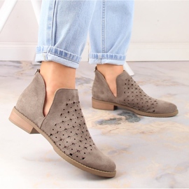 M. DASZYŃSKI Bottines à enfiler en daim ajouré pour femme marron M.Daszyński SA62-102 brun 3