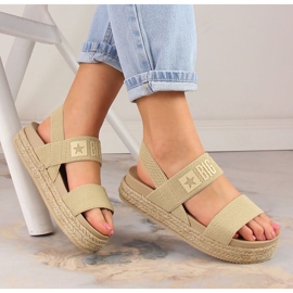 Espadrilles à enfiler beiges pour femmes Big Star LL274858 1