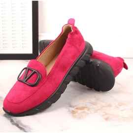 Slip-on femme en daim fuchsia Vinceza 10859 rose 5