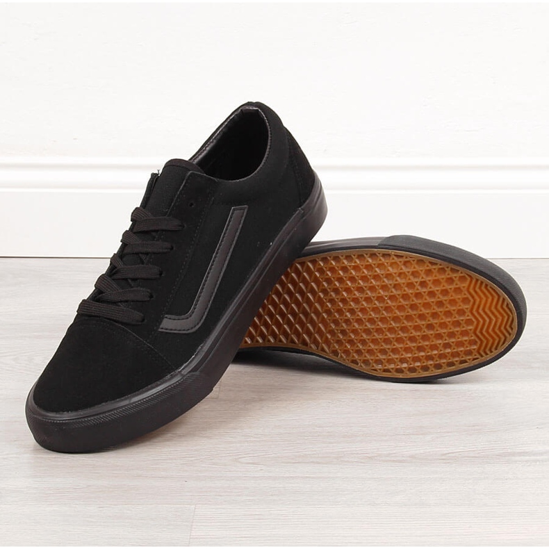 Baskets basses noires pour hommes Atletico WY18081 1