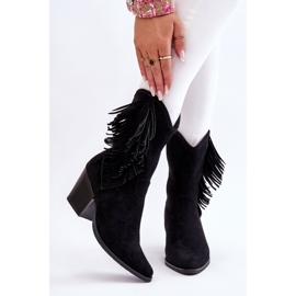 S.Barski Santiags Basses Suede Femme Noir Elyse 1