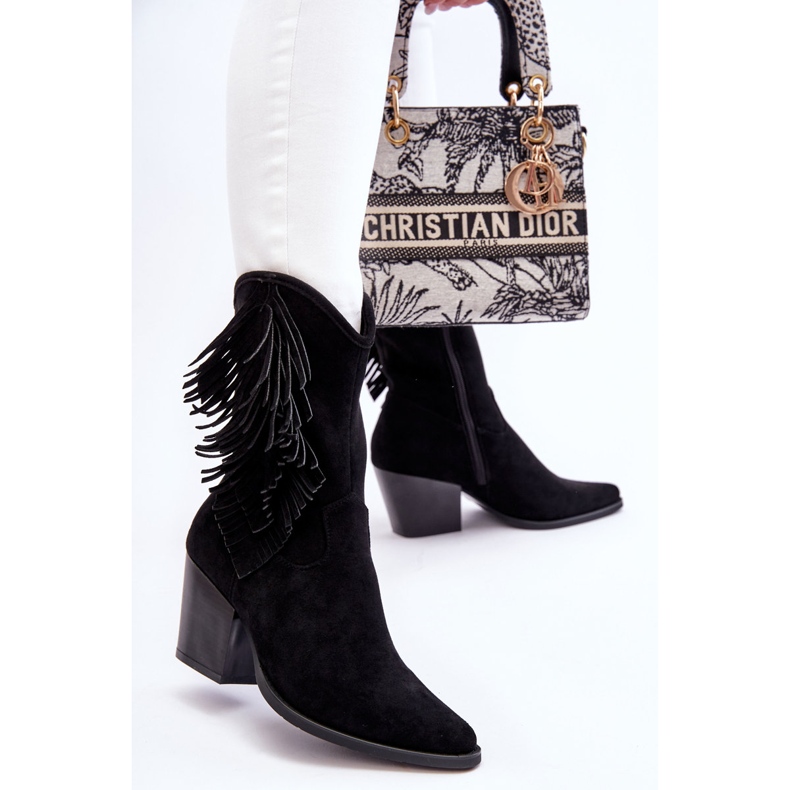 S.Barski Santiags Basses Suede Femme Noir Elyse 2