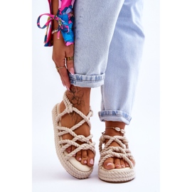 FG2 Sandales tressées à la mode pour femmes beige clair Tiffanie brun 1 FG2 Sandales tressées à la mode pour femmes beige clair Tiffanie brun 1