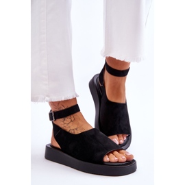 Sandales confortables pour femmes sur la plate-forme Rubie noire le noir 5