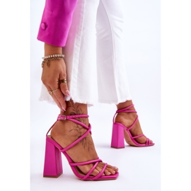 Sandales à talons hauts roses à la mode Josette 4