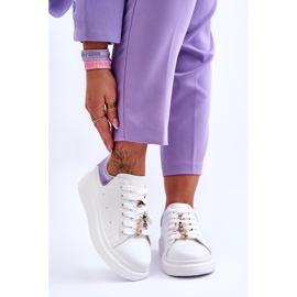 FG2 Chaussures De Sport Pour Femmes Sur Une Plateforme Chunky Blanc Et Violet Chante blanche 1