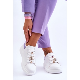 FG2 Chaussures De Sport Pour Femmes Sur Une Plateforme Chunky Blanc Et Violet Chante blanche 2 FG2 Chaussures De Sport Pour Femmes Sur Une Plateforme Chunky Blanc Et Violet Chante blanche 2
