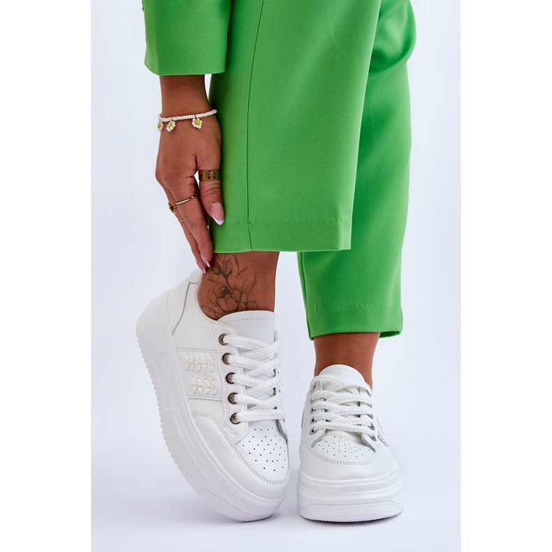 Baskets Plateforme Femme Tendance Blanc Claribel blanche 1