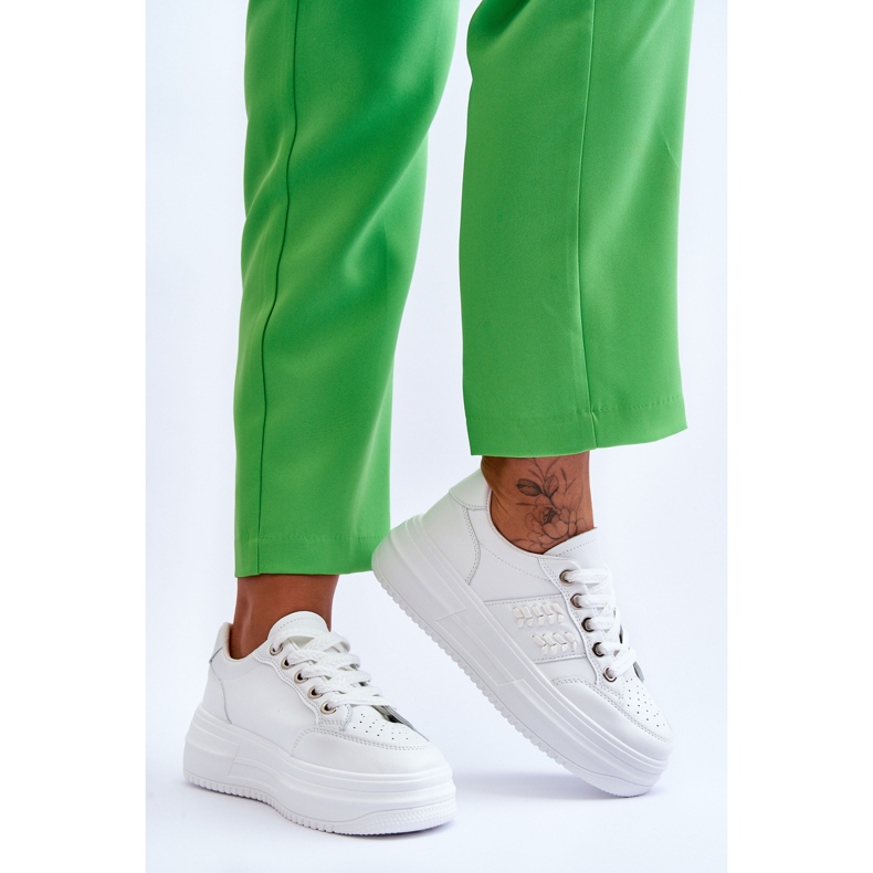 Baskets Plateforme Femme Tendance Blanc Claribel blanche 2